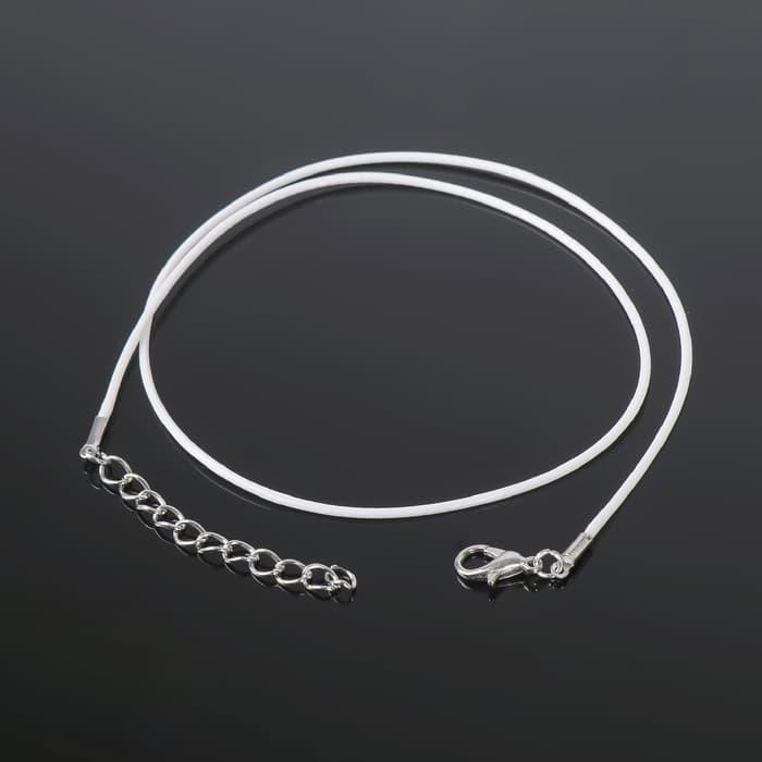 Шнурок нейлоновый d=1.5 мм, 43 см + удлинитель, белый