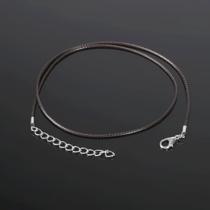 Шнурок нейлоновый d=1.5 мм, 43 см с удлинителем, коричневый