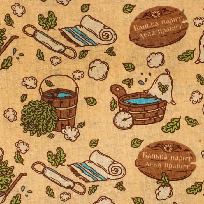 Простыня вафельная для бани «Этель. С легким паром», 150×180 см, хлопок 100%