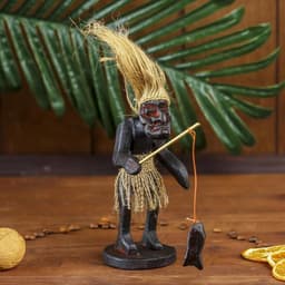 Сувенир «Абориген-рыбак», 22 см, дерево