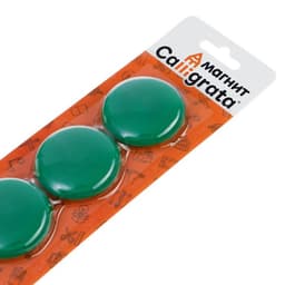 Магниты для доски, d=4 см, набор 4 штуки, блистер, зелёные