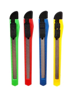 Нож канцелярский, лезвие 9 мм, корпус пластик, фиксатор, блистер, корпус МИКС