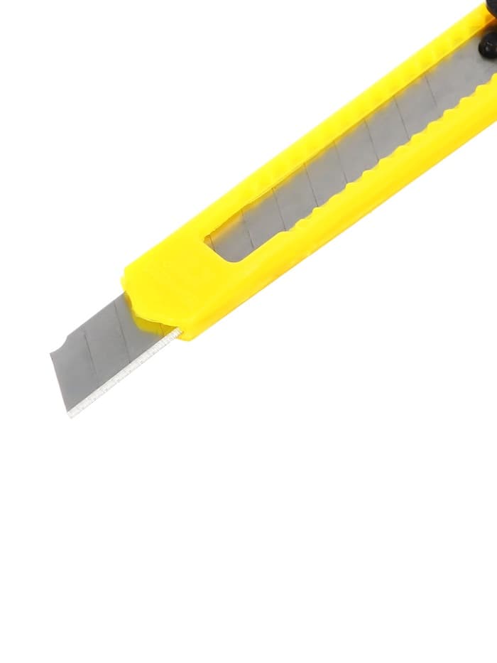 Нож канцелярский, лезвие 9 мм, корпус пластик, фиксатор, блистер, корпус МИКС