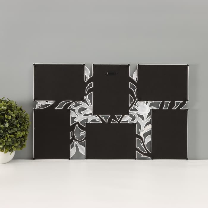 Фоторамка - коллаж на 6 фото 10×15 см «Бутон», пластик, белая, 52×32 см