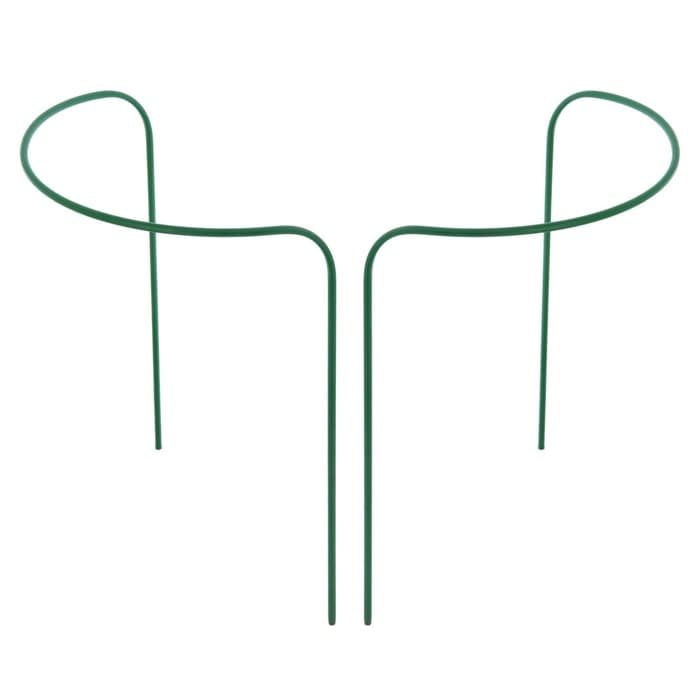 Кустодержатель, d=40 см, h=60 см, ножка d=1 см, металл, набор 2 полудуги, зелёный