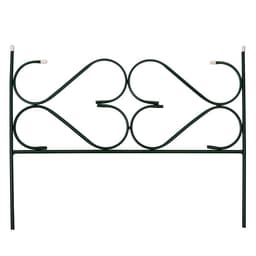 Ограждение декоративное, 51×320 см, 5 секций, с заглушками, металл, зелёное, «Дачный»