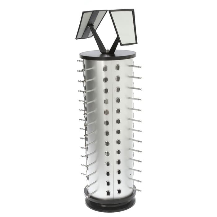 Стойка под очки настольная вращающаяся, 52 места, 38×38×78 см, цвет серебристый