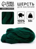Шерсть для валяния 100% полутонкая шерсть 50 гр (110, зеленый)