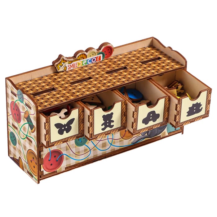 Сортер - комодик «Пуговки», 64 пуговки