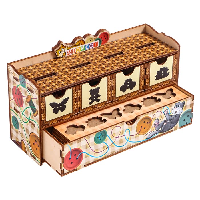 Сортер - комодик «Пуговки», 64 пуговки