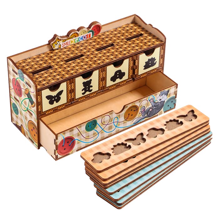 Сортер - комодик «Пуговки», 64 пуговки