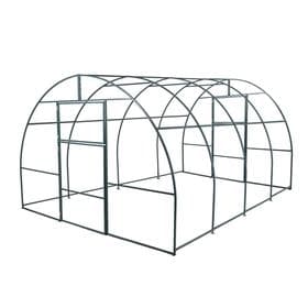 Теплица (каркас), 4×3×2 м, металл, профиль 20×20 мм, шаг дуги 1 м, без поликарбоната, МИКС