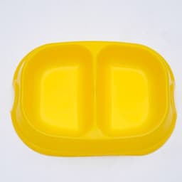 Миска двойная, 2×200 мл, пластик, жёлтая