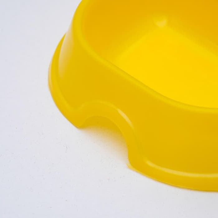 Миска двойная, 2×200 мл, пластик, жёлтая