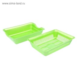 Туалет глубокий с сеткой, 38.5×26×9 см, зеленый