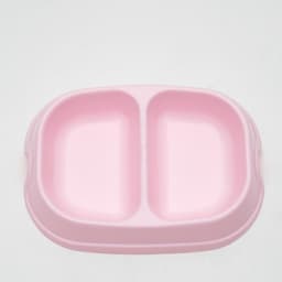 Миска двойная, 2×200 мл, пластик, розовая