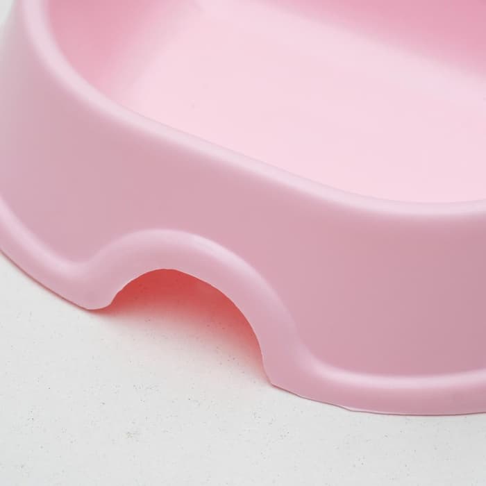 Миска двойная, 2×200 мл, пластик, розовая