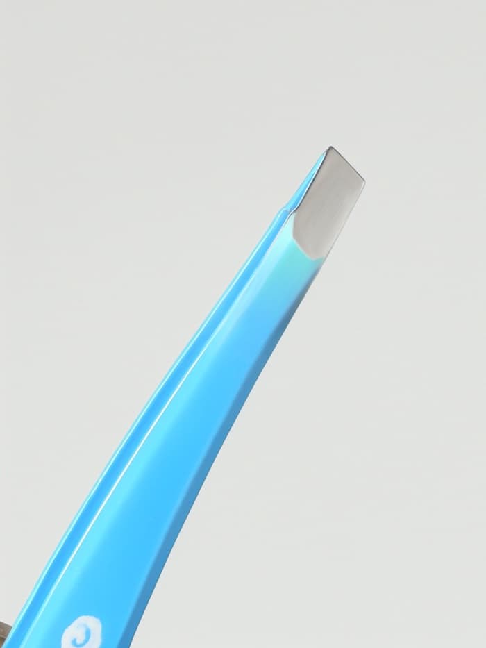 Пинцет скошенный, узкий, с рисунком, 9 см, МИКС