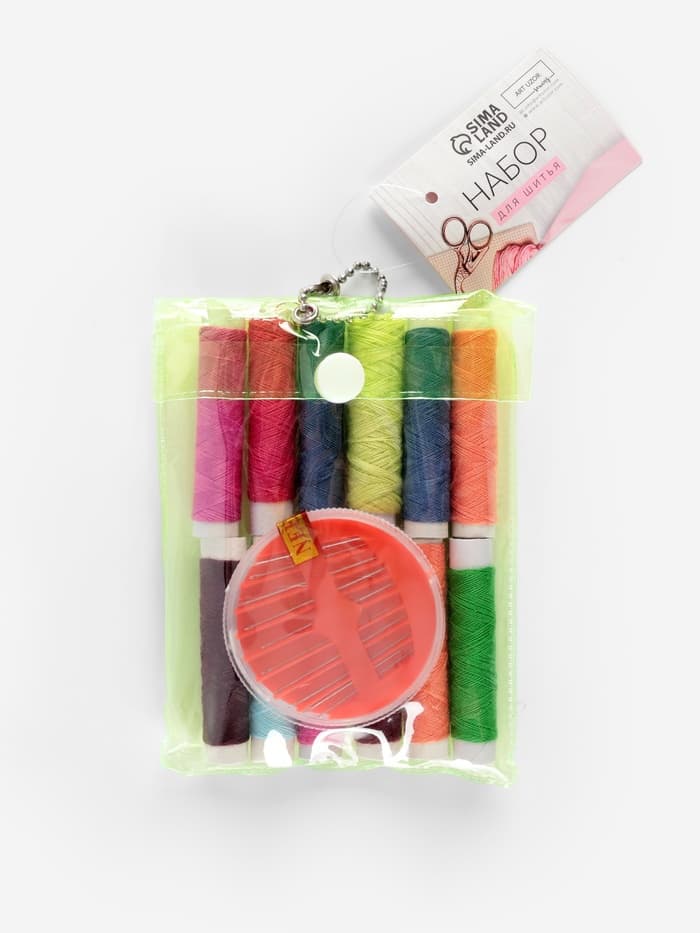 Швейный набор, 22 предмета, в чехле ПВХ, 13×9 см, МИКС