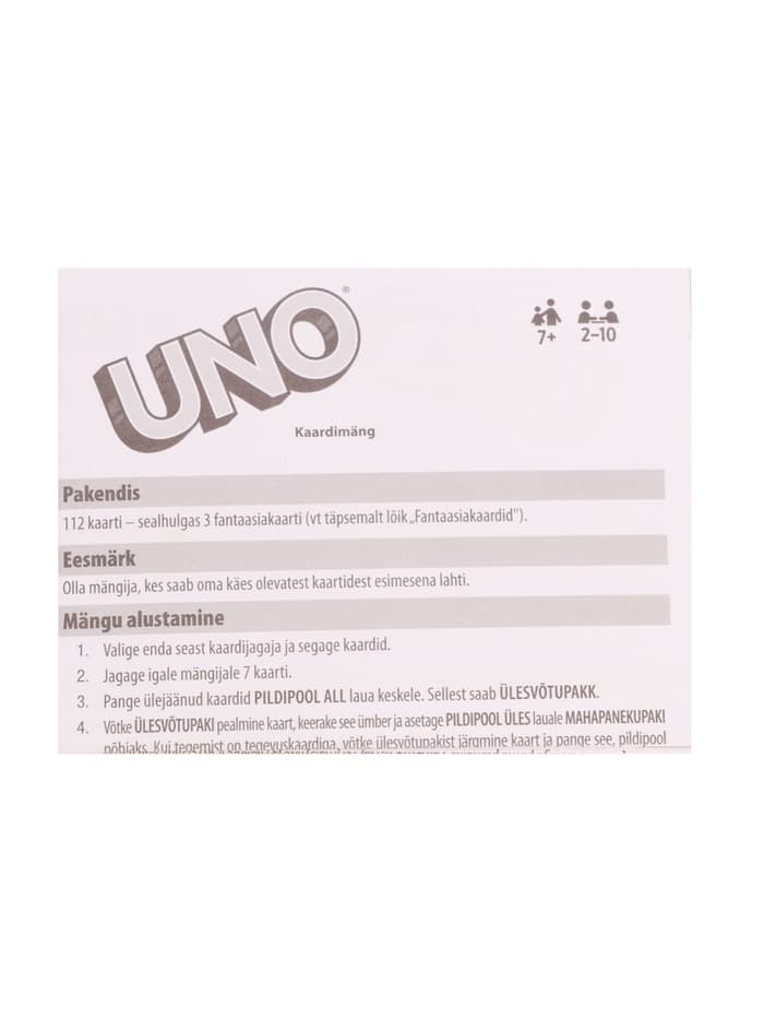 Настольная игра Uno, 2-10 игроков, 7+