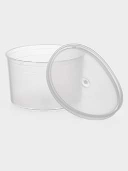 Контейнер пищевой ПластоС, 600 мл, с герметичной крышкой, d=13 см, h=8 см, пластик, прозрачный