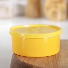 Контейнер пищевой ПластоС, 450 мл, с герметичной крышкой, d=13 см, h=6 см, пластик, МИКС