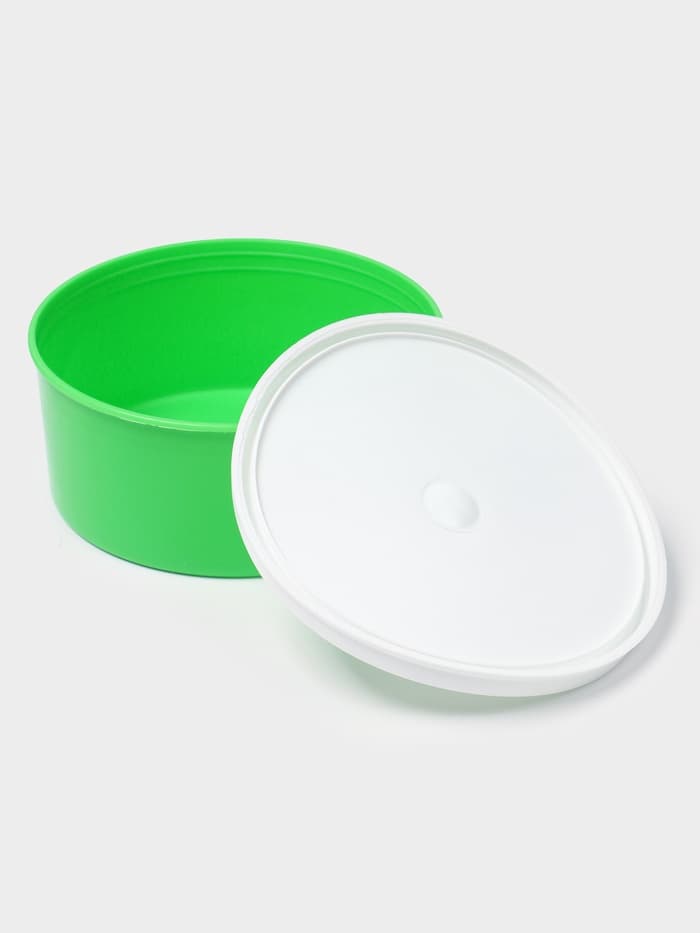 Контейнер пищевой ПластоС, 450 мл, с герметичной крышкой, d=13 см, h=6 см, пластик, МИКС