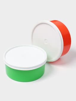 Контейнер пищевой ПластоС, 450 мл, с герметичной крышкой, d=13 см, h=6 см, пластик, МИКС