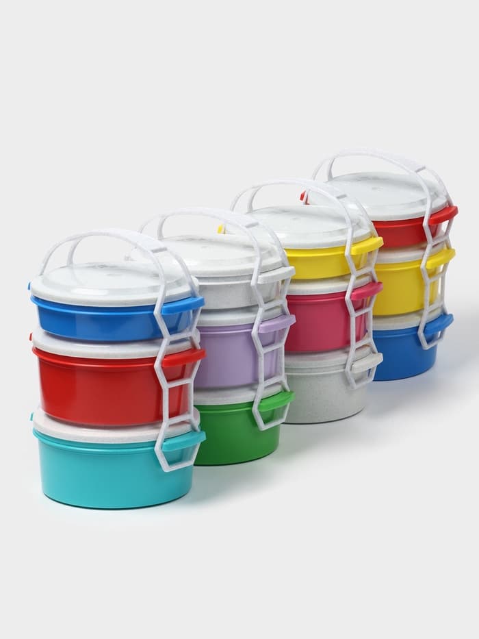 Набор пищевых контейнеров ПластоС «Трапезница», 3 шт.: 0.6 л,1 л, 1 л, пластик, МИКС