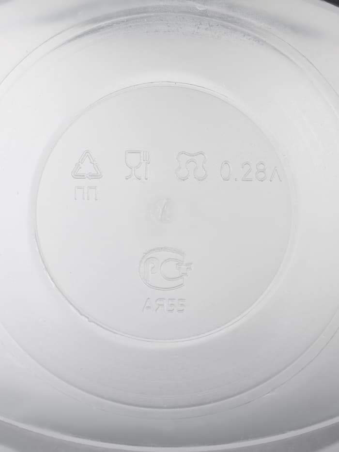 Контейнер пищевой ПластоС, 280 мл, d=11 см, h=7 см, с герметичной крышкой, пластик, прозрачный