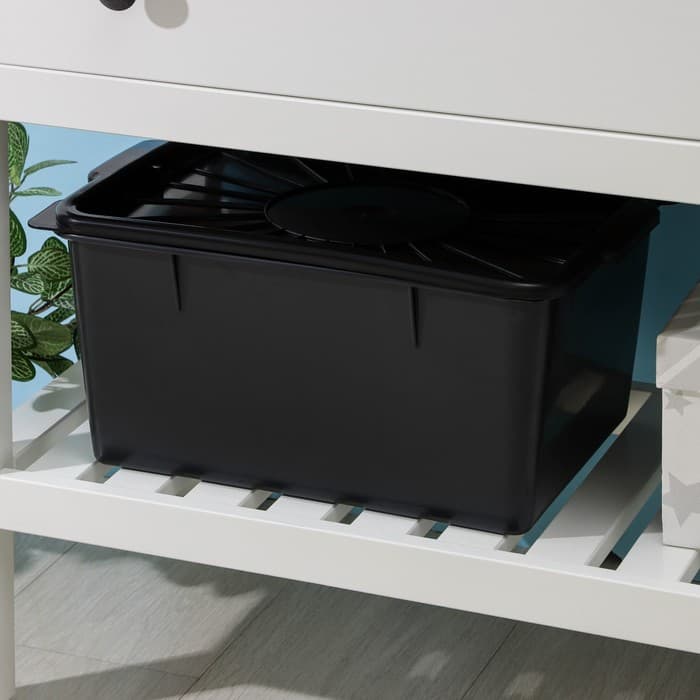 Контейнер для хранения с герметичной крышкой, 18 л, 37×30×20 см, чёрный