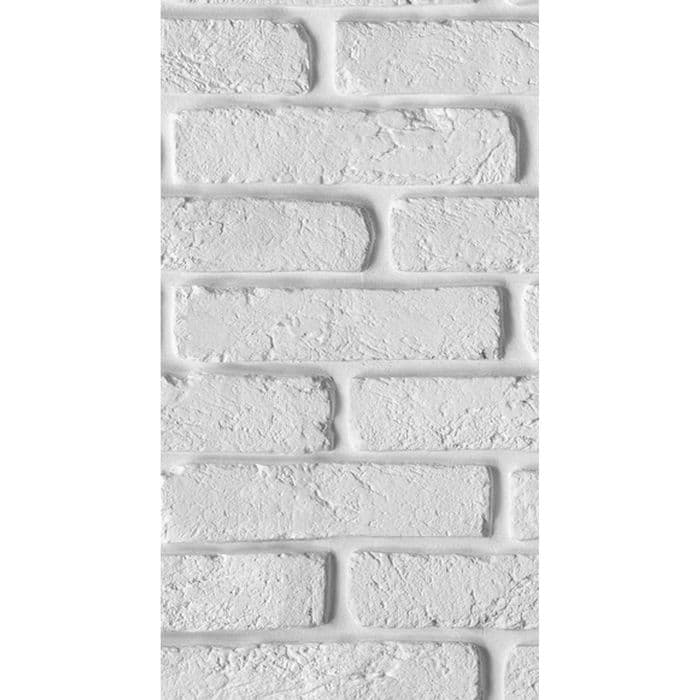 Стеновая панель ПВХ «Белый Кирпич», 2700×250 мм, цвет белый