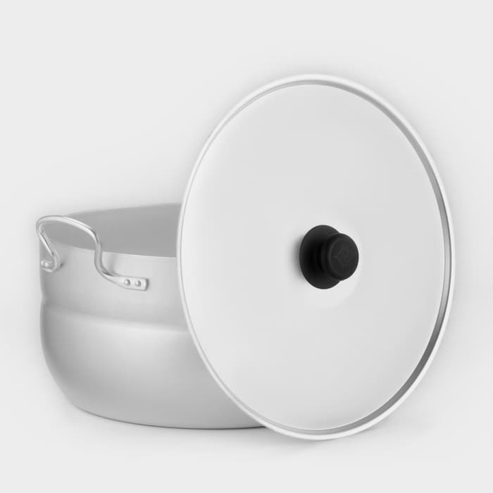 Кастрюля, 8 л, d=28 см, металлическая крышка, штампованный алюминий, серебристая