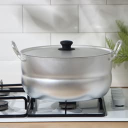 Кастрюля, 8 л, d=28 см, металлическая крышка, штампованный алюминий, серебристая