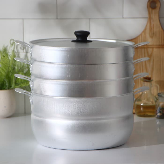 Манты-казан, 6 л, d=22 см, с 3 сетками, высота секции 5 см, с крышкой, штампованный алюминий