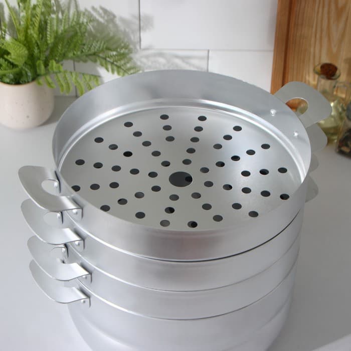 Манты-казан, 6 л, d=22 см, с 3 сетками, высота секции 5 см, с крышкой, штампованный алюминий