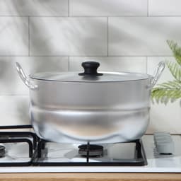 Кастрюля, 6 л, d=26.5 см, с крышкой, штампованный алюминий, серебристая