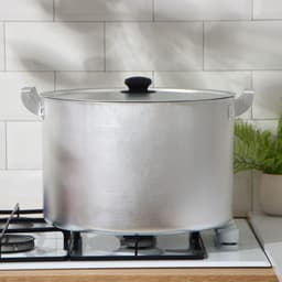 Кастрюля, 20 л, d=35 см, с крышкой, штампованный алюминий, серебристая