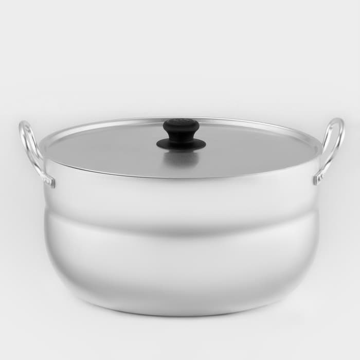 Кастрюля, 10 л, d=30 см, с крышкой, штампованный алюминий, серебристая