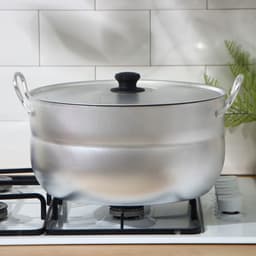 Кастрюля, 10 л, d=30 см, с крышкой, штампованный алюминий, серебристая