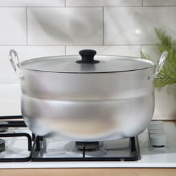 Кастрюля, 10 л, d=30 см, с крышкой, штампованный алюминий, серебристая
