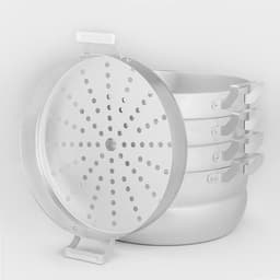 Манты-казан, 13 л, d=30 см, с 4 сетками, высота секции 5 см, с крышкой, штампованный алюминий