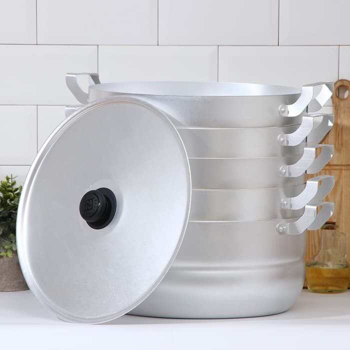 Манты-казан, 13 л, d=30 см, с 4 сетками, высота секции 5 см, с крышкой, штампованный алюминий