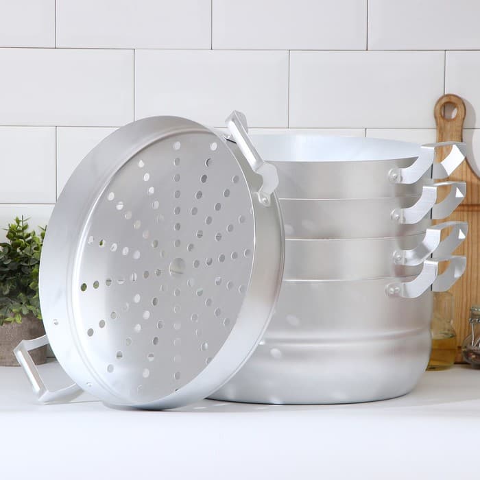 Манты-казан, 13 л, d=30 см, с 4 сетками, высота секции 5 см, с крышкой, штампованный алюминий