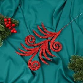 Декор блеск «Листы с завитками», h=28 см, МИКС