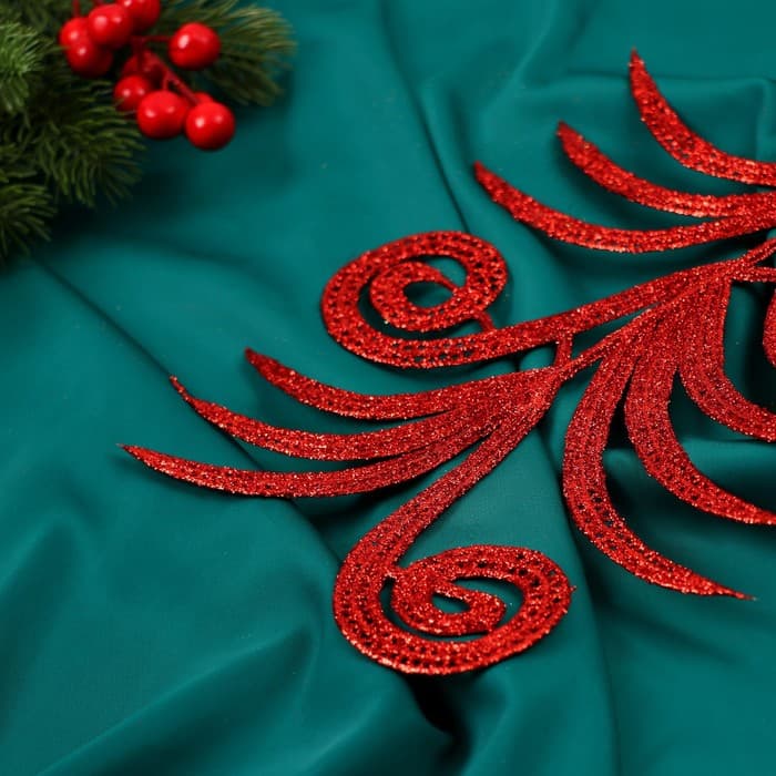 Декор блеск «Листы с завитками», h=28 см, МИКС