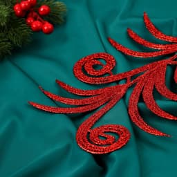 Декор блеск «Листы с завитками», h=28 см, МИКС