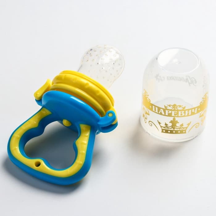 Ниблер для прикорма, от 5 мес., с силиконовой сеточкой, размер М, Крошка Я «Царевич», голубой