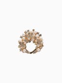 Зажим для платка «Жемчужное соцветие», белый в золоте