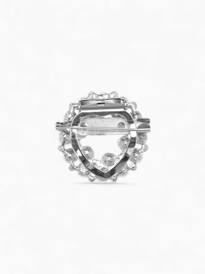 Зажим для платка «Жемчужинка», белый в серебре